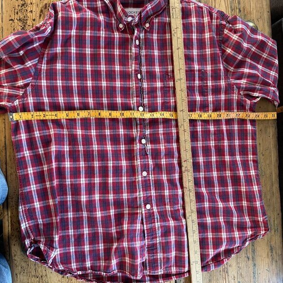 Dockers Men's Red‎ Plaid Long Sleeve Shirt, plaid long sleeve shirt, mens shirt - Picture 6 of 7